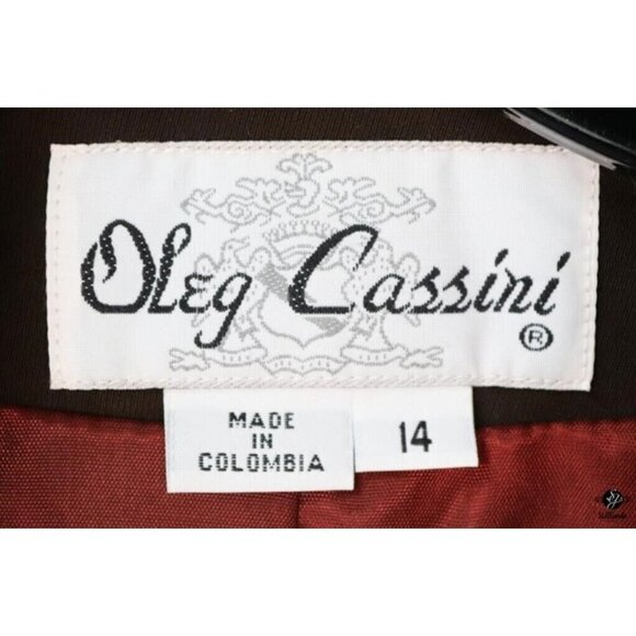 Oleg Cassini Vintage Brown Fully Lined Columbian 2 piece Skirt Suit size 14 - Picture 4 of 5